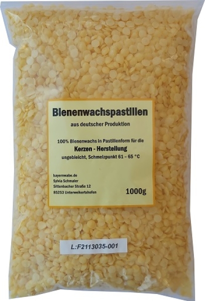 1kg Bienenwachspastillen für die Kerzenherstellung